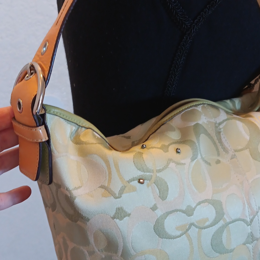 *Upcycled Coach Y2k Green Hobo With Coach Ladybugs 🐞 - Picture 7 of 17